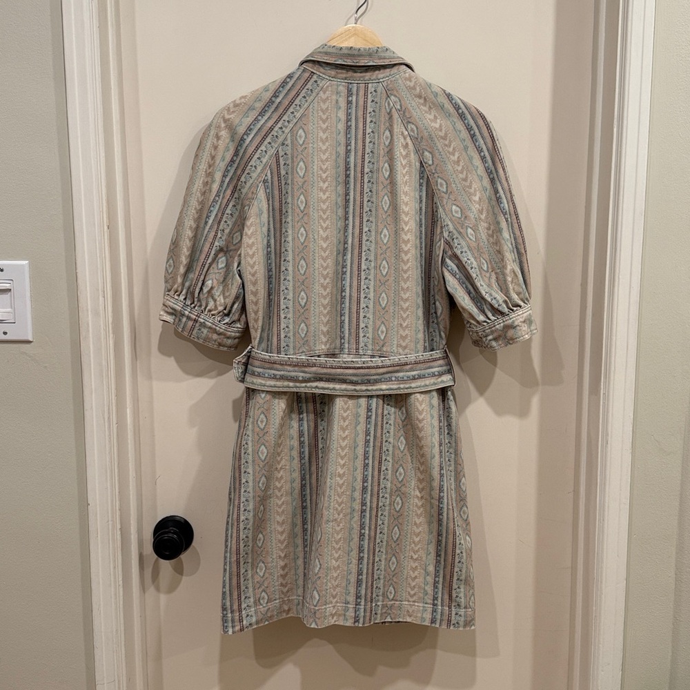 SÉZANE Ren Tribal/Aztec Print Denim Button Down Dress sz US 8 / FR 40 - Picture 8 of 14